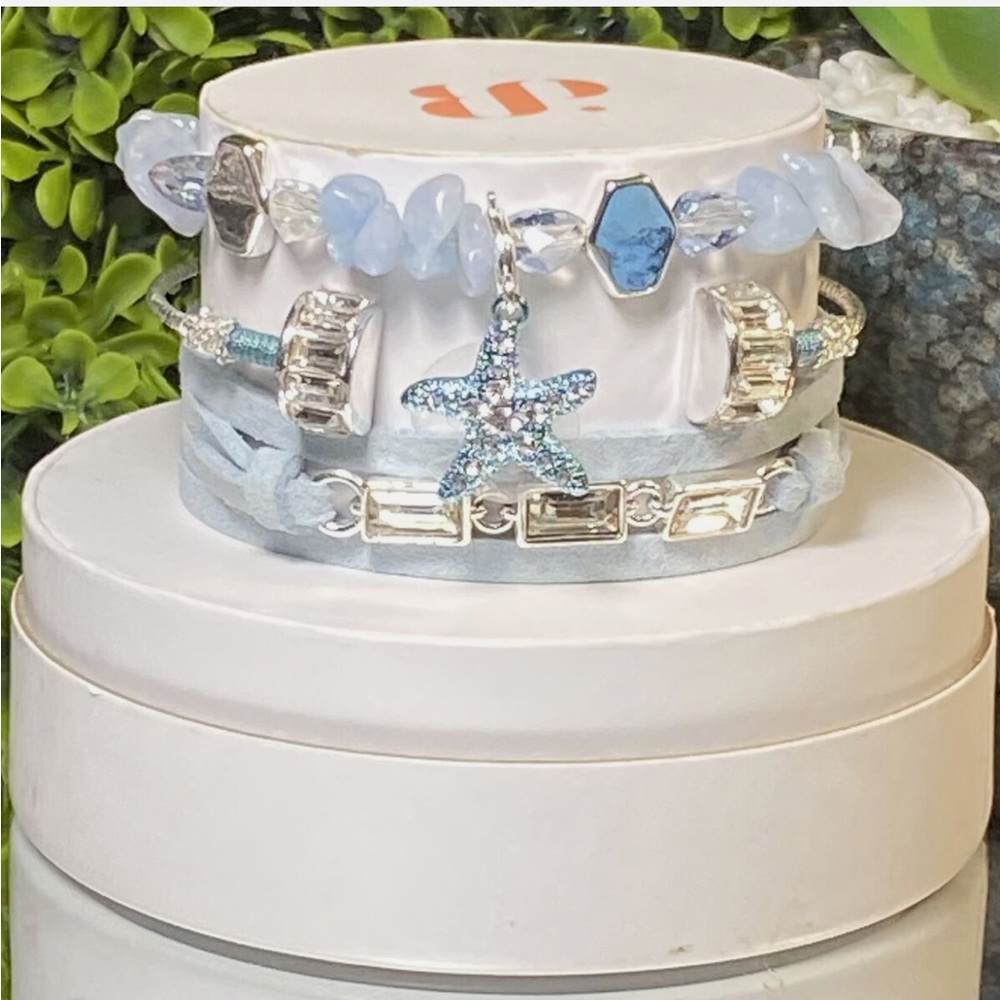 {Bomb Party} Stack Bracelets, Edition: Starfish Wishes, Stackable, Ocean, Blue